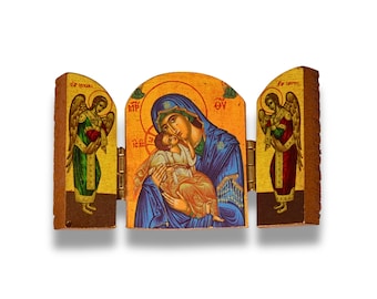Mary and Child Triptych Icon