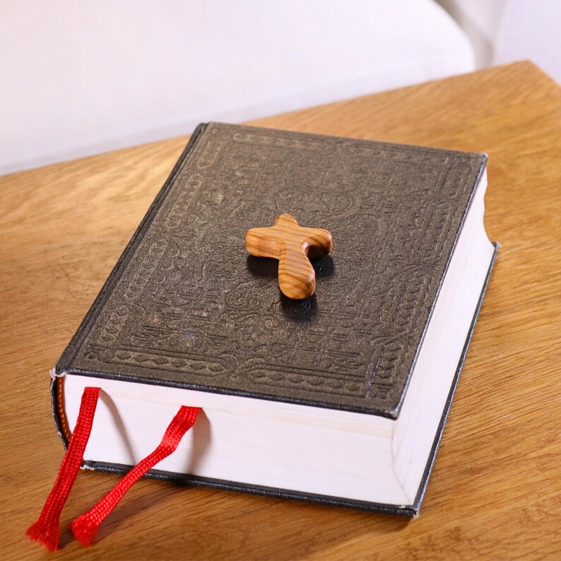 Olive Wood Pocket Prayer Cross – Handcrafted in Nazareth
