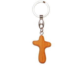 Nazareth Fair Trade "Comfort of Nazareth" Olive Wood Keychain Cross