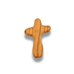 Olive Wood Pocket Prayer Cross – Handcrafted in Nazareth