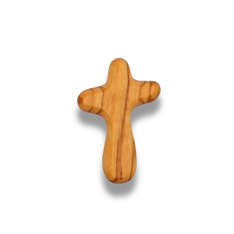 Olive Wood Pocket Prayer Cross – Handcrafted in Nazareth