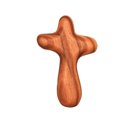 Olive Wood Pocket Prayer Cross – Handcrafted in Nazareth