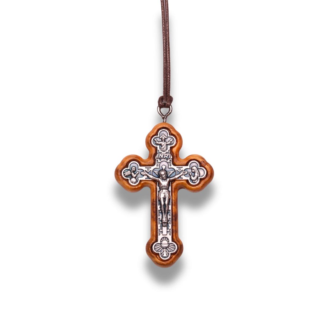 Agape Orthodox Olive Wood Crucifix Necklace - Etsy