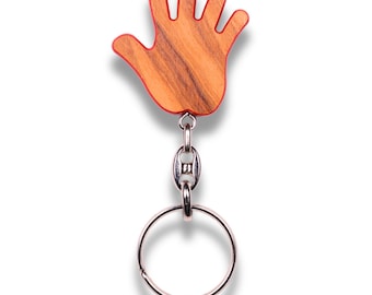 Palm of Peace Olive Wood Keychain – Handcrafted in the Holy Land