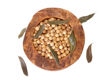 Perles rondes en bois d'olivier faites main en terre sainte de différentes tailles pour la fabrication de bijoux et d'artisanat