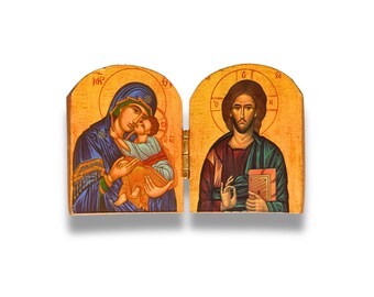 Christ and Virgin Mary Diptych Icon