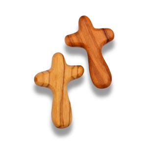 Olive Wood Pocket Prayer Cross – Handcrafted in Nazareth