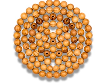 Olive Wood Round Beads from Nazareth for Rosaries and Jewelry Making