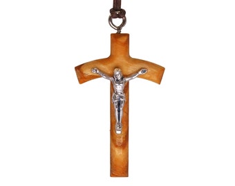 Nazareth Fair Trade Arc of Reverence Handmade Olive Wood Crucifix