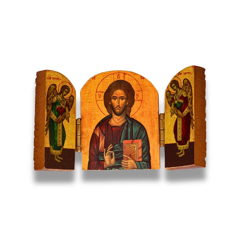 Handmade Christ Triptych Icon