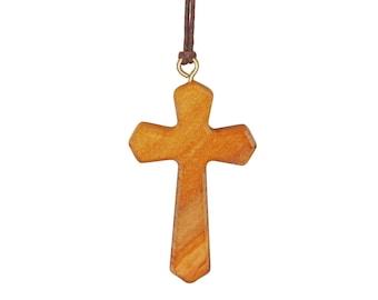 Nazareth Fair Trade "Holy Essence" Handcrafted Olive Wood Pendant Necklace