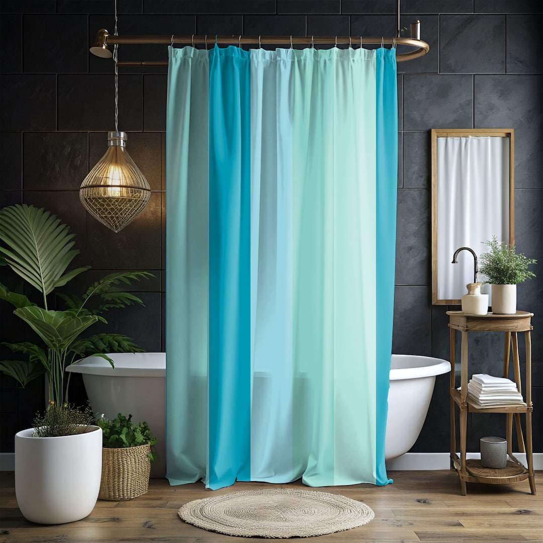 Blue Green Shower Curtain