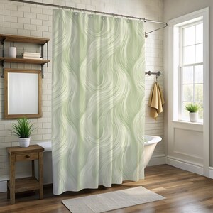 Shabby Chic Shower Curtain | Farmhouse and Whimsical Cottage Décor | Unique Botanical Curtain | Cute Housewarming Gift