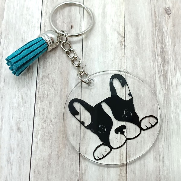 Lot De 4 Porte-clés Amusants En Forme De Bouledogue Français - Résine/métal Pour Clés, Sac Ou Sac à Dos - 12