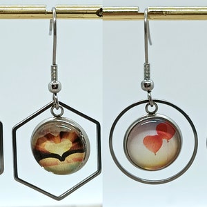 Geometric heart decoration earrings | earring heart