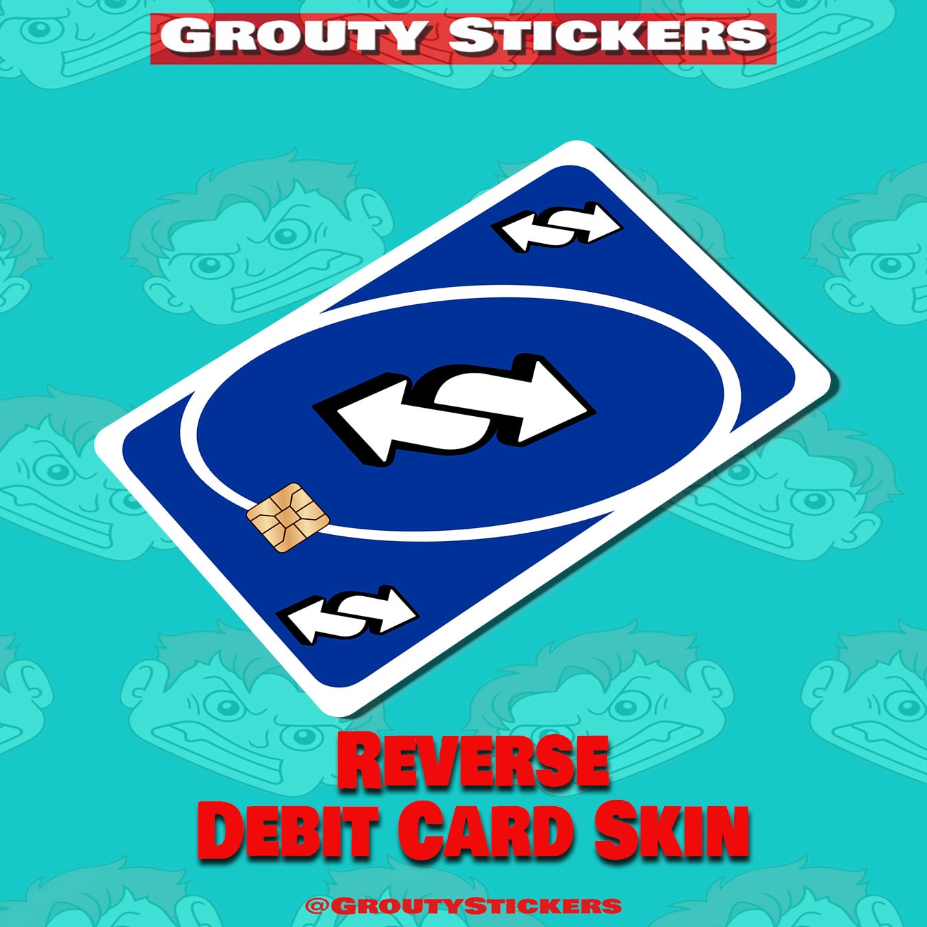 Uno Reverse Draw 4 Card Credit Card SMART Sticker Skin Decal, Card Wrap