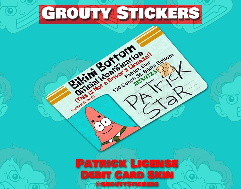 Spongebob License Debit Card Skin Credit Card Skin Card - Etsy
