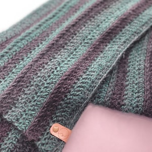 CROCHET PATTERN | The Evergreen Scarf | Green Men's Crochet Scarf with Ribbing | | Instant Download