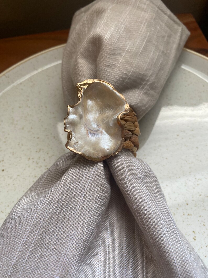Oyster Shell Napkin Rings Etsy