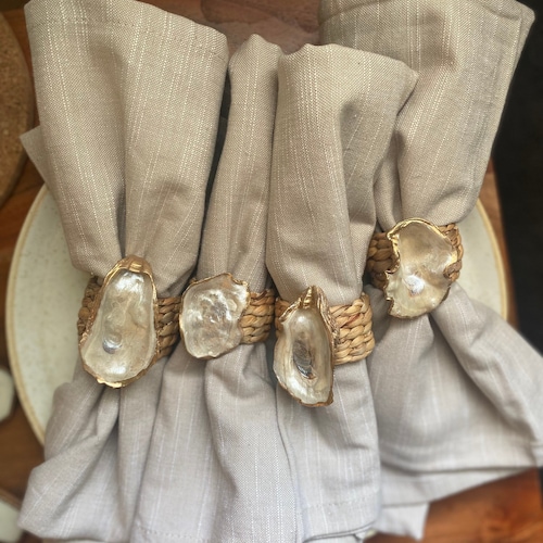 Oyster Shell Napkin Rings Etsy