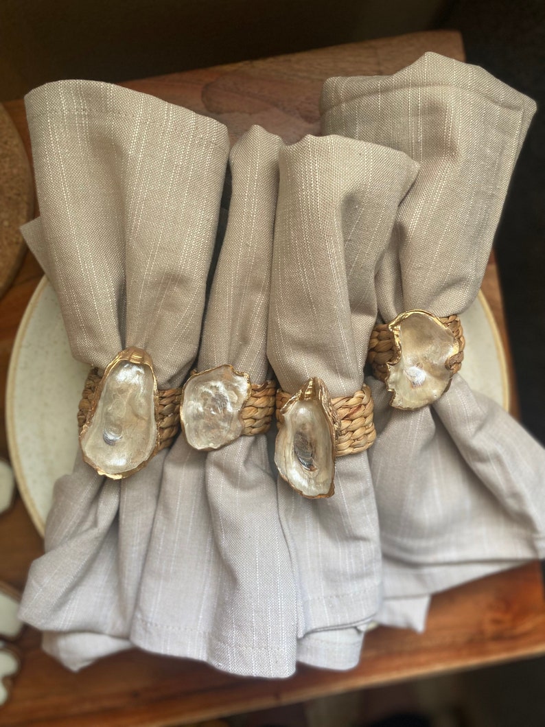 Oyster Shell Napkin Rings Etsy