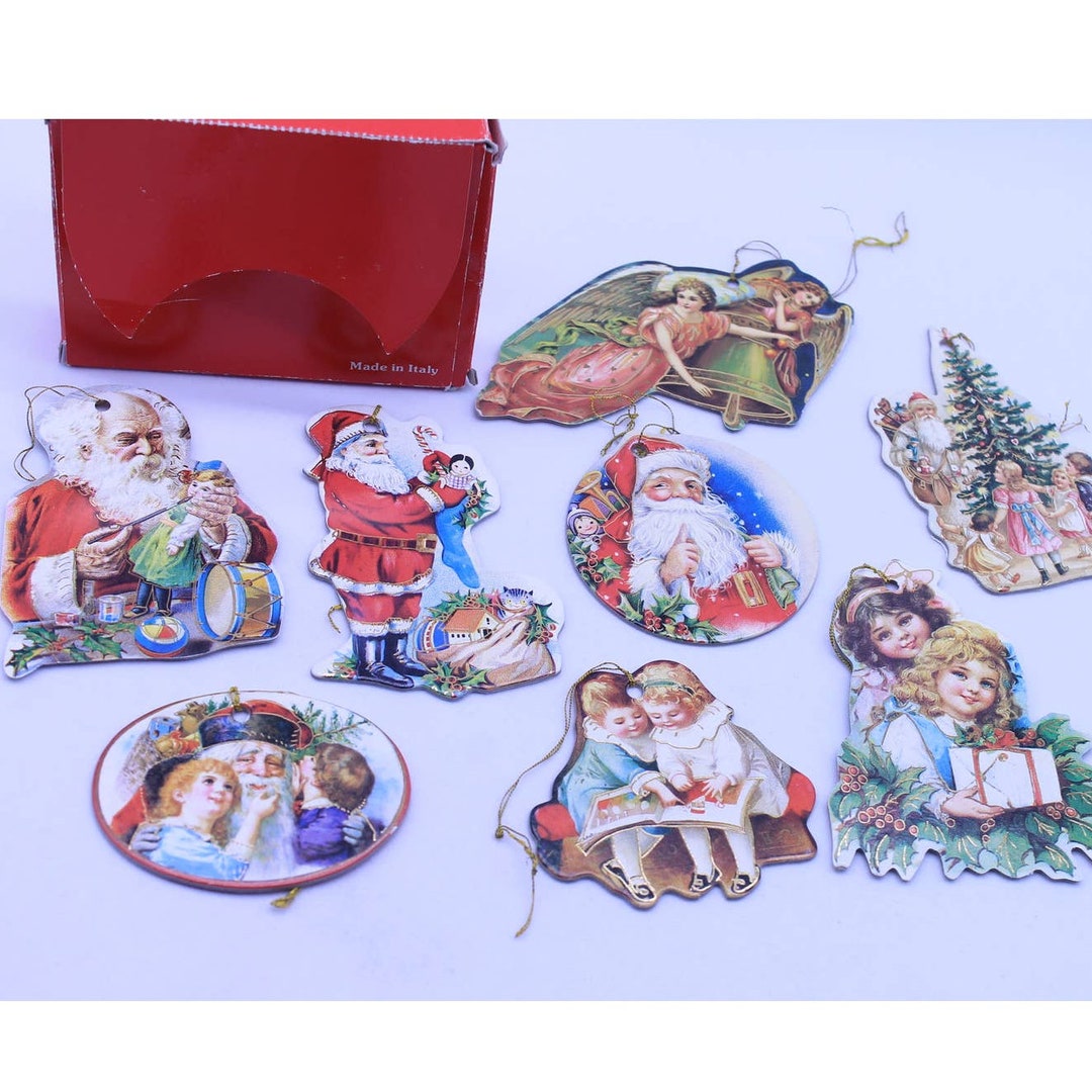 Vintage Die Cut Christmas Ornaments Cardboard Double Sided W/ Etsy