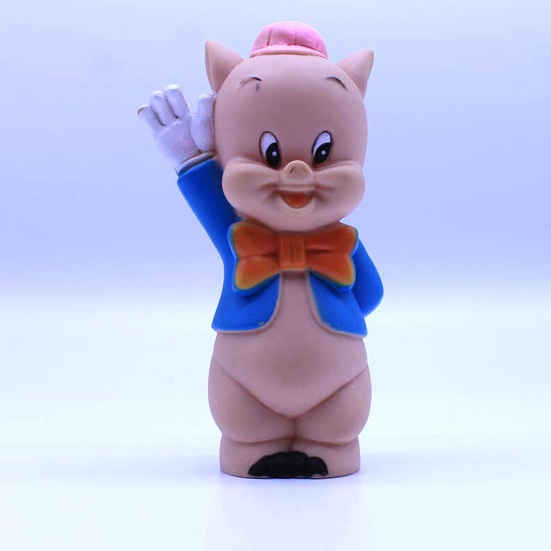 Vintage Porky Pig Toy, Looney Tunes Squeak Rubber Toy Warner Bros 6