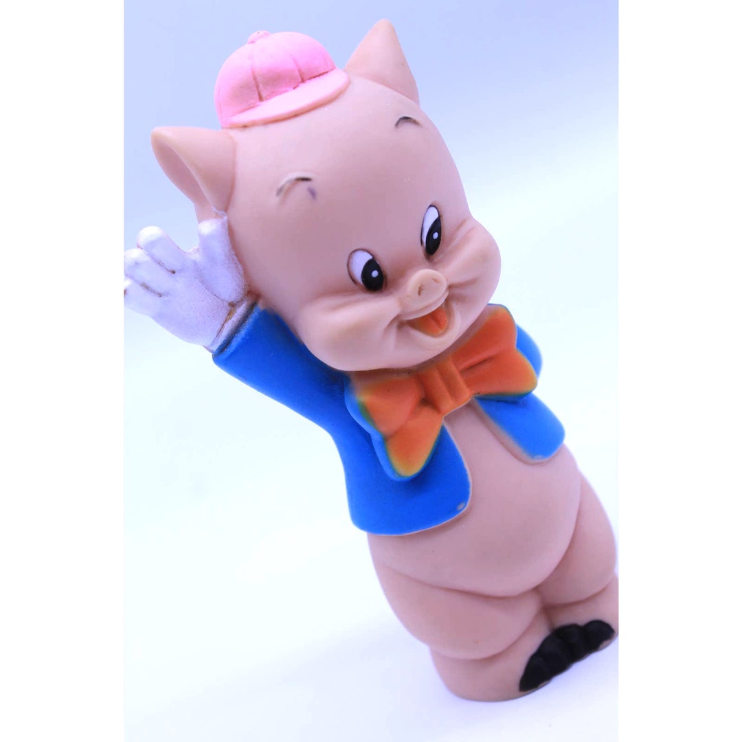 Vintage Porky Pig Toy, Looney Tunes Squeak Rubber Toy Warner Bros 6