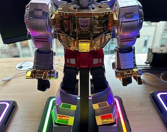 Robosen Grimlock Display Stand | 3D Printed Light Up LED Base for Transformers Dinobot | Collectible Action Figure Stand