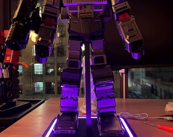 Robosen Megatron Display Stand | 3D Printed Light Up LED Base for Transformers Robot | Collectible Action Figure Stand
