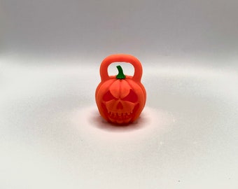 Jack-o'-lantern Kettlebell keychain