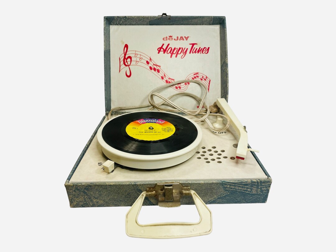 Vintage Dejay Happy Tunes Portable Suitcase Record Player Etsy