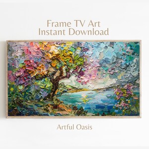Abstract Tree Frame TV Art: Impasto Style (Digital Download)