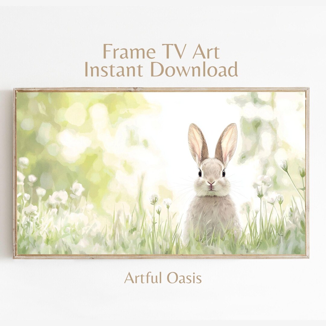 Cute Rabbit Frame Cute Bunny Frame TV Art | Instant Download | Samsung Frame | Easter ...