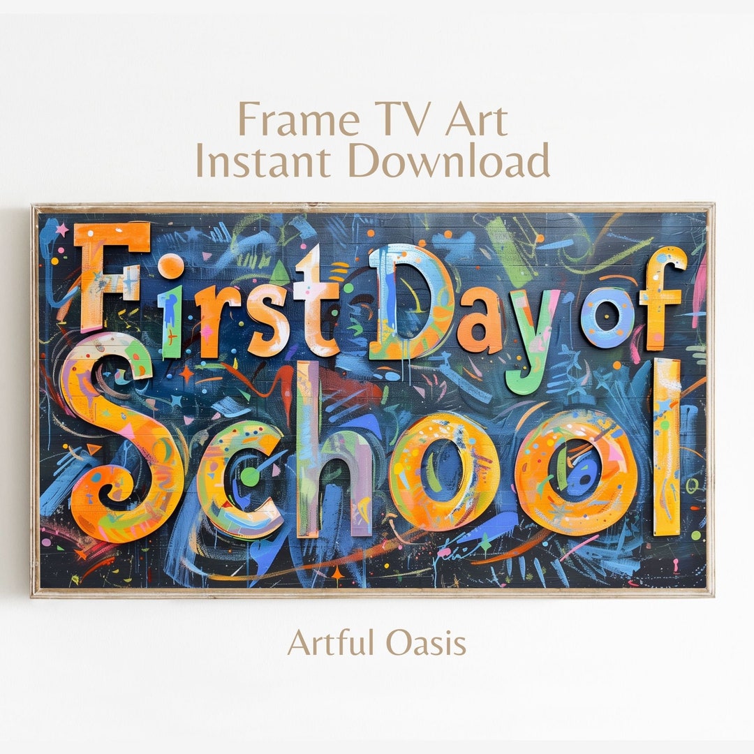 First Day of School Chalkboard Art | Samsung Frame TV (digital Download ...