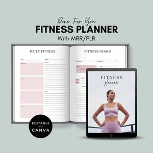Fitness Planner MRR | Master Resell Rights | Passive Income | PLR Digital Products | Workout Tracker | Done For You Fitness Journal.