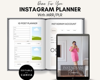 Instagram Social Media Planner with Master Resell Rights (MRR) and Private Label Rights (PLR) | Done For You Digital Product.