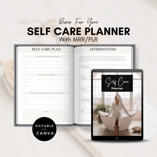 Self Care Planner with Master Resell Rights and Private Label Rights | Self Love Journal | Healthy Boundaries | PLR MRR Digital Products.