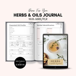 Notizbuch mit ätherischen Ölen | Master Weiterverkaufsrechte | Gartenplaner | Aromatherapie Tagebuch | Druckbare Kräuter-Formen | Pflanzliche druckbare Formen.