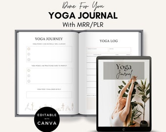 Yoga Journal Canva Template: Mindfulness Planner with MRR/PLR (Digital Download)