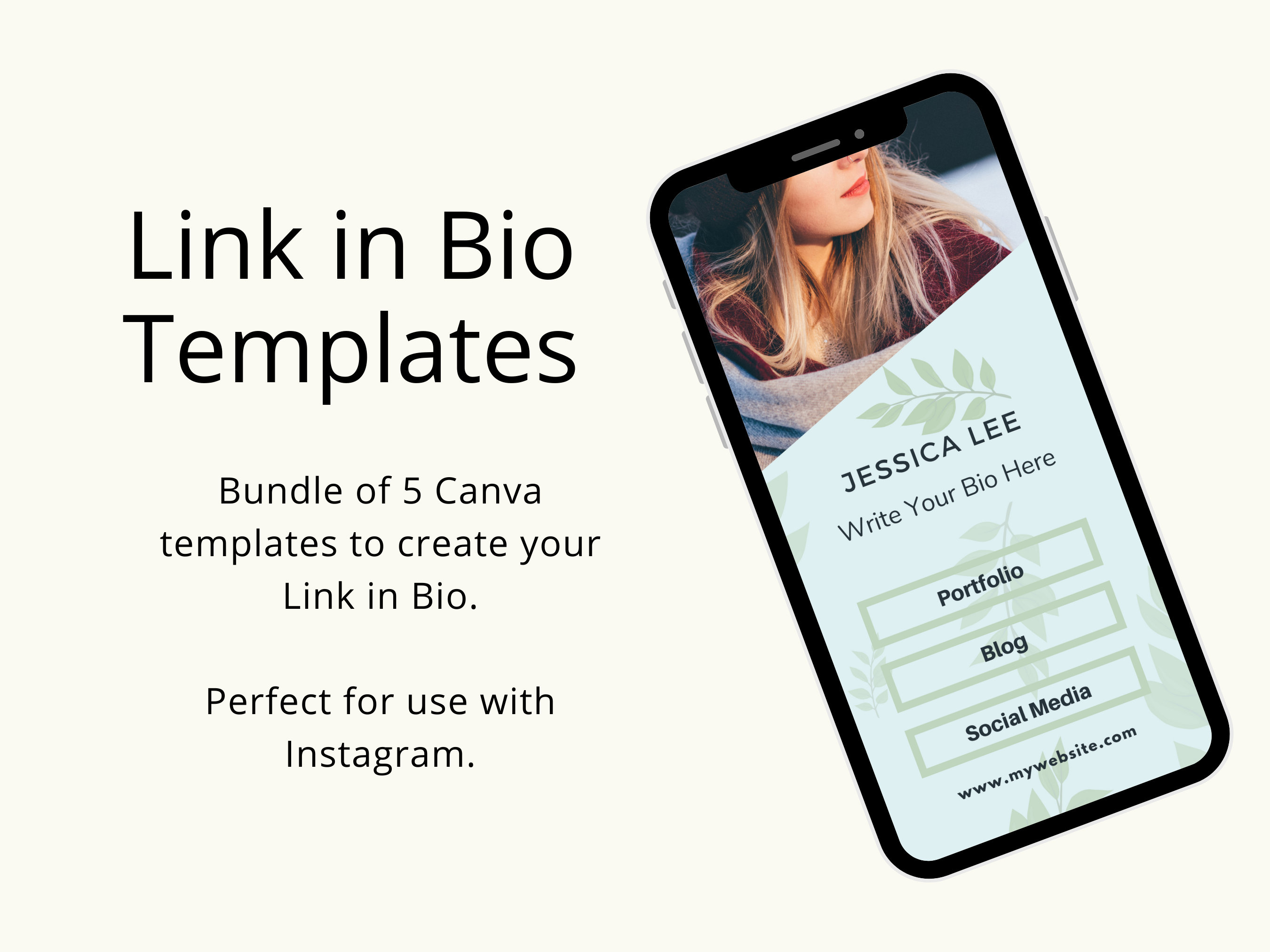 5 Link in Bio Templates Landing Page Link in Bio Website Canva ...