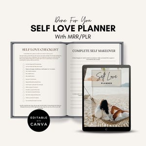 Self Love Journal MRR | Digital Self-Care Planner | Printable Canva Workbook | Master Resell Rights | Affirmation Journal | PLR Self Love.