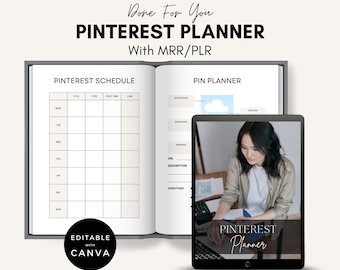Pinterest PlannerWith PLR MRR | Master Resell Rights | Easy Drag & Drop Your Content | Done For You Ebook | PLR Ebook.