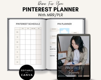 Pinterest Planner: Canva Editable, PLR & MRR (Digital Download)