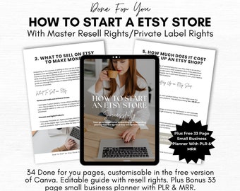 Etsy Seller Guide. How to Start an Etsy Store. MRR and PLR Digital Product.