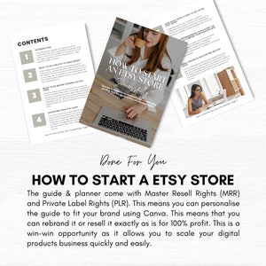 How to Start an Etsy Store Successfully guide and planner with Master Resell Rights and Private Label Rights