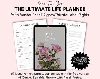 Ultimate Life Planner Canva Template: MRR PLR, Personal Development (Digital Download)