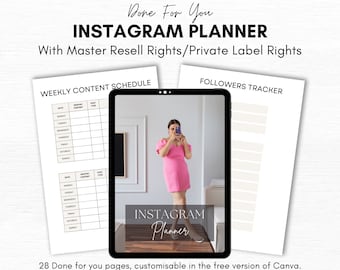 Instagram Planner Template: Canva Editable, PLR & MRR (Digital Download)