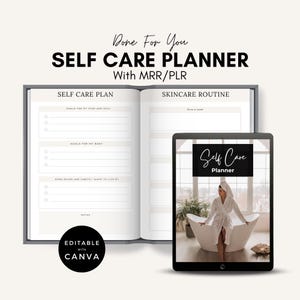 Self Care Planner MRR | Digital Journal with Master Resell Rights | PLR Canva Templates for Wellness and Growth | DFY Self Care Planner .