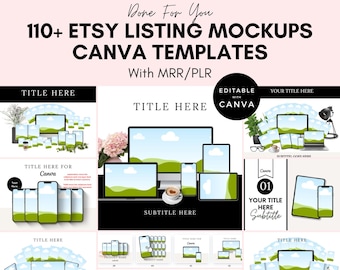 Modelli di inserzioni Etsy / Modelli di modelli di prodotti digitali / Progetti Canva modificabili / Modelli di negozi Etsy / Prodotti digitali PLR MRR.